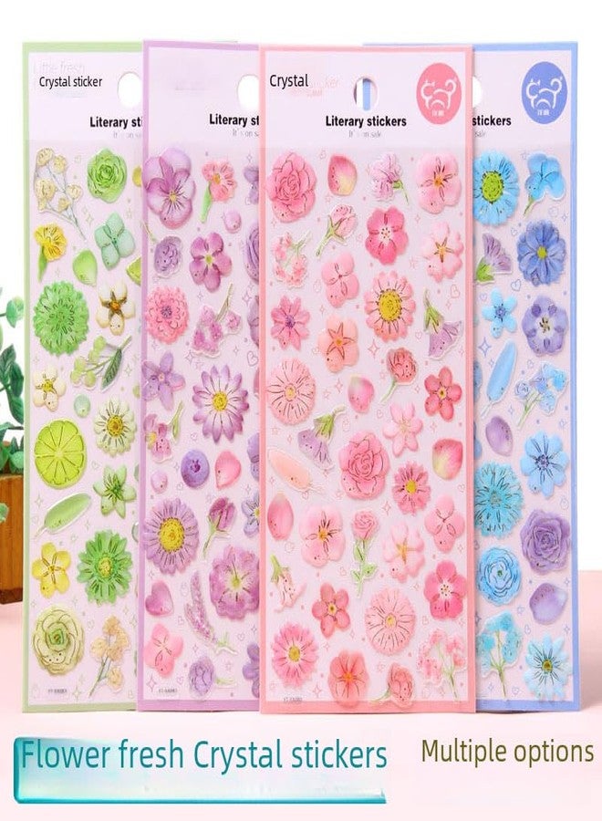 SAMVARDHAN 6 Design Mix Puffy Premium 3D Gold foil Flower Decorative Sticker for journaling and Scrapbooking - Image 3